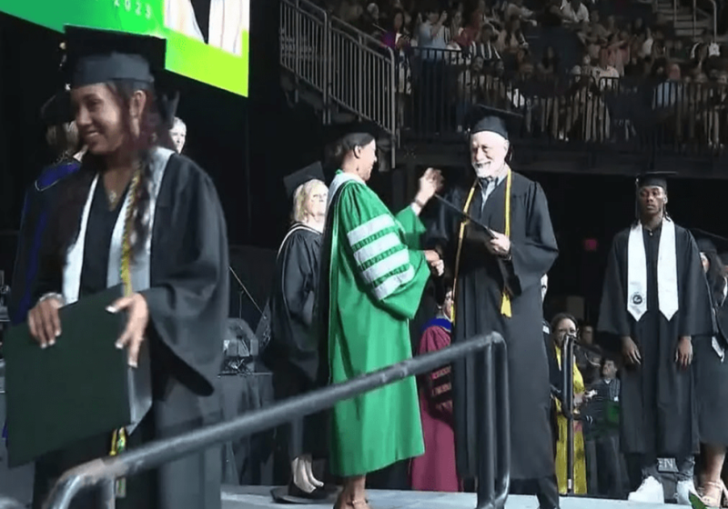  72-Year-Old Man Graduates College with 99-Year-Old Mom in Attendance
